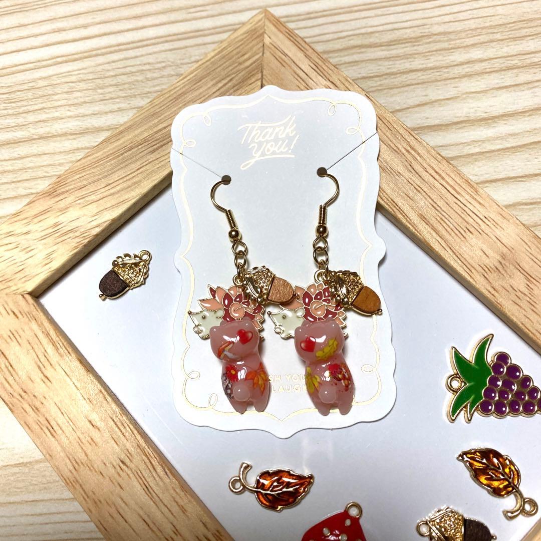 ☆ハリネズミとautumn猫ちゃんピアス☆