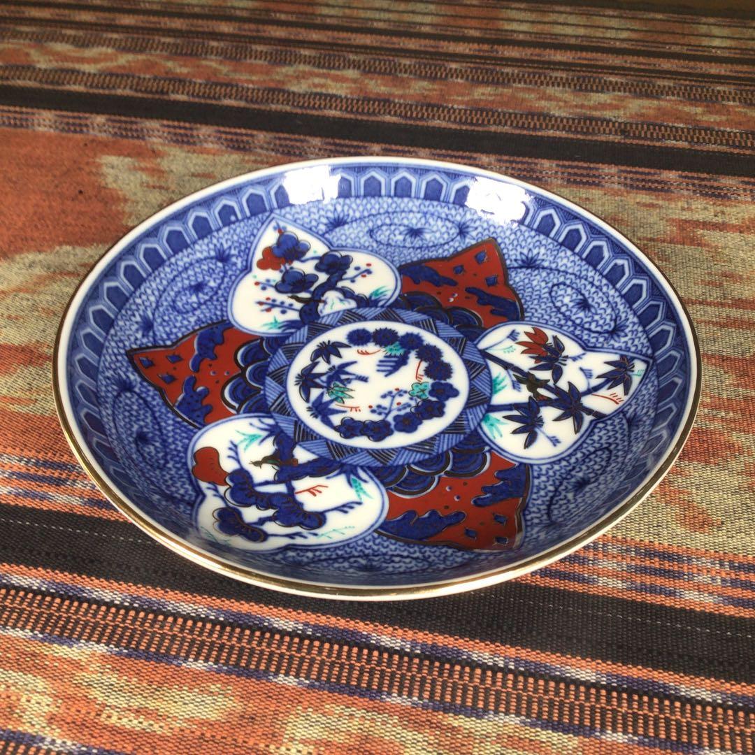 『暮らしのうー特価』　有田焼　雪峰　『染錦千鳥』　金彩　取皿　5枚