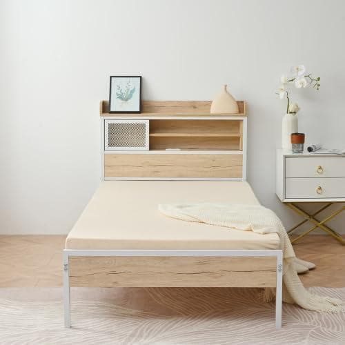 OSJ ベッドフレーム 木製 シングル シングルベッド パイプベッド ホワイト
