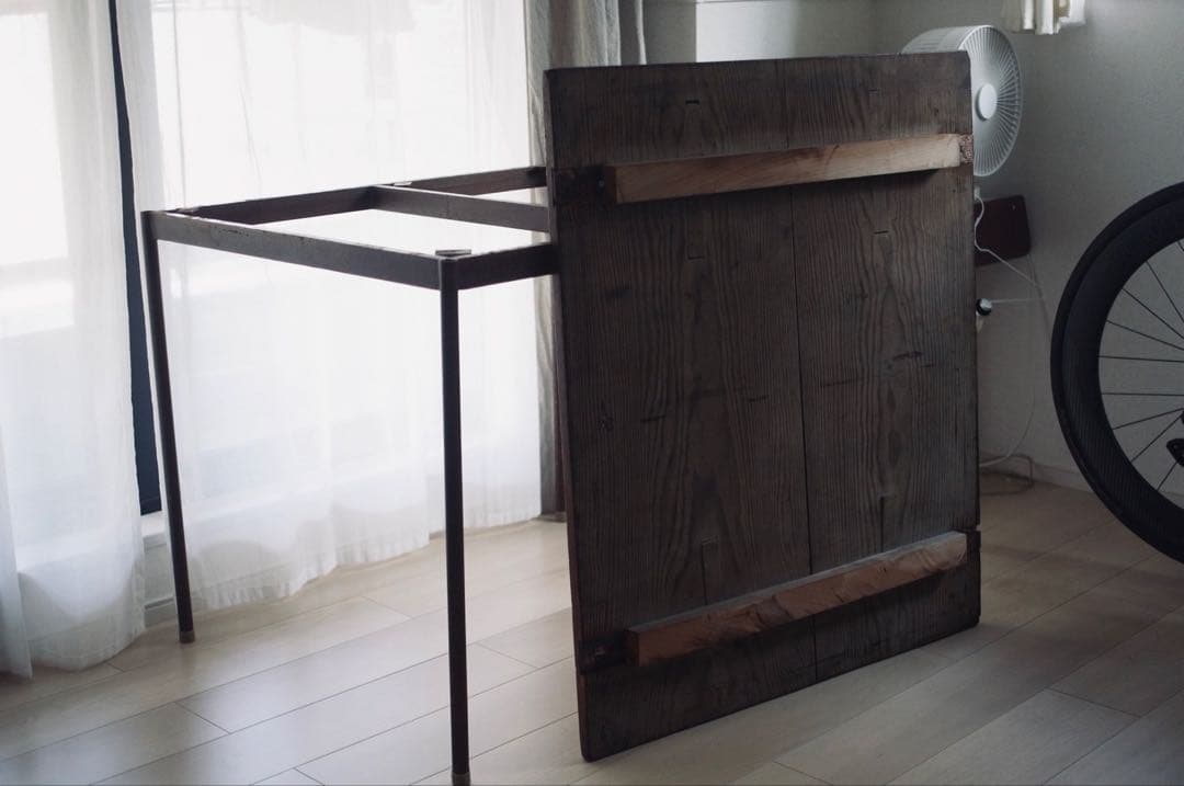 古道具 ダイニングテーブル 古才 鉄腳 リメイク 古家具