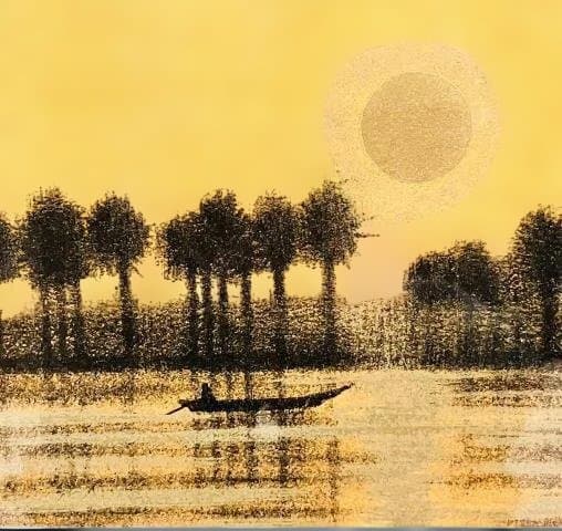 大塚工芸社製　平山郁夫複製画　「ユーフラテス河　朝陽」　ロット№226