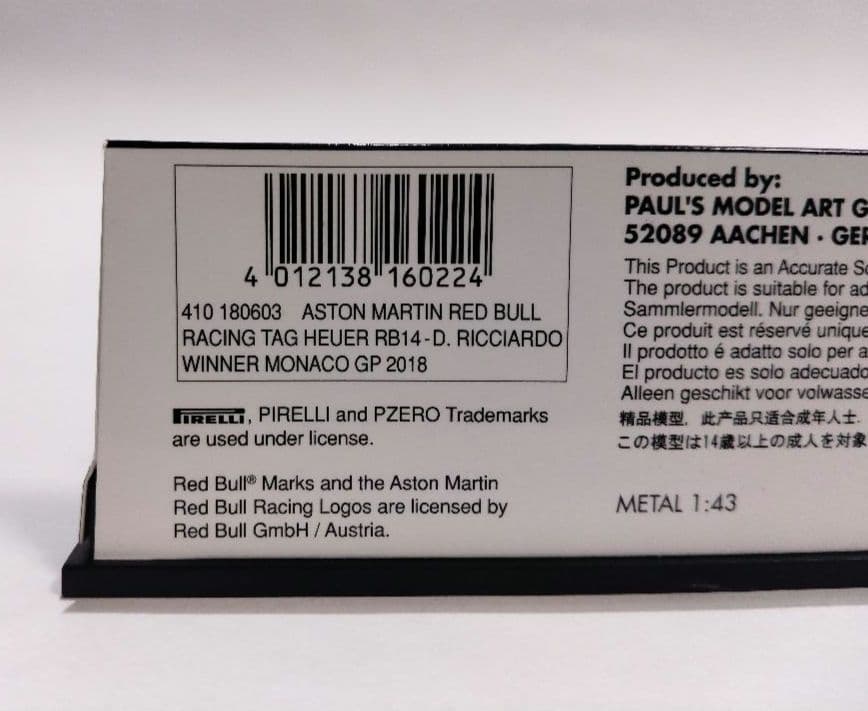 MINICHAMPS 1/43 レッドブル RB14 D. Ricciardo