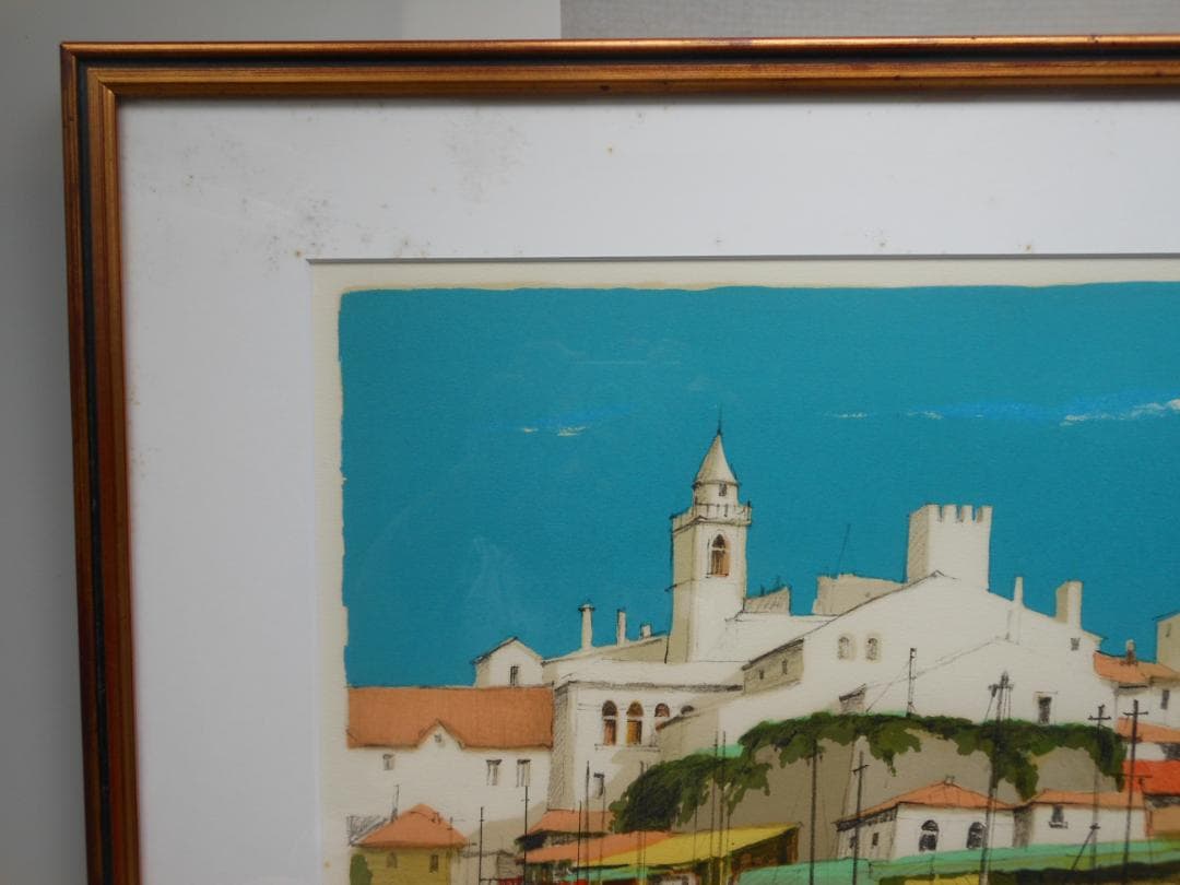 版画　内田晃　風景画 海　港　アーティストプルーフ