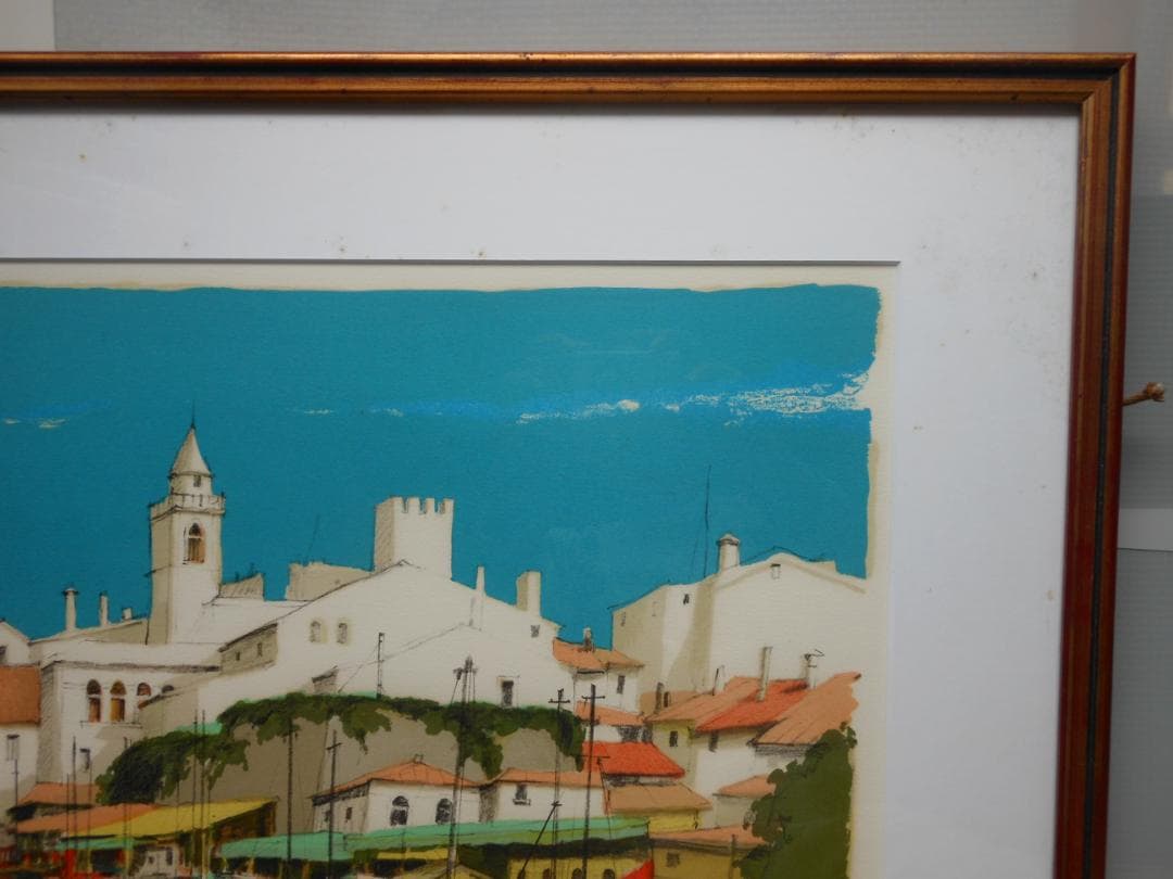 版画　内田晃　風景画 海　港　アーティストプルーフ