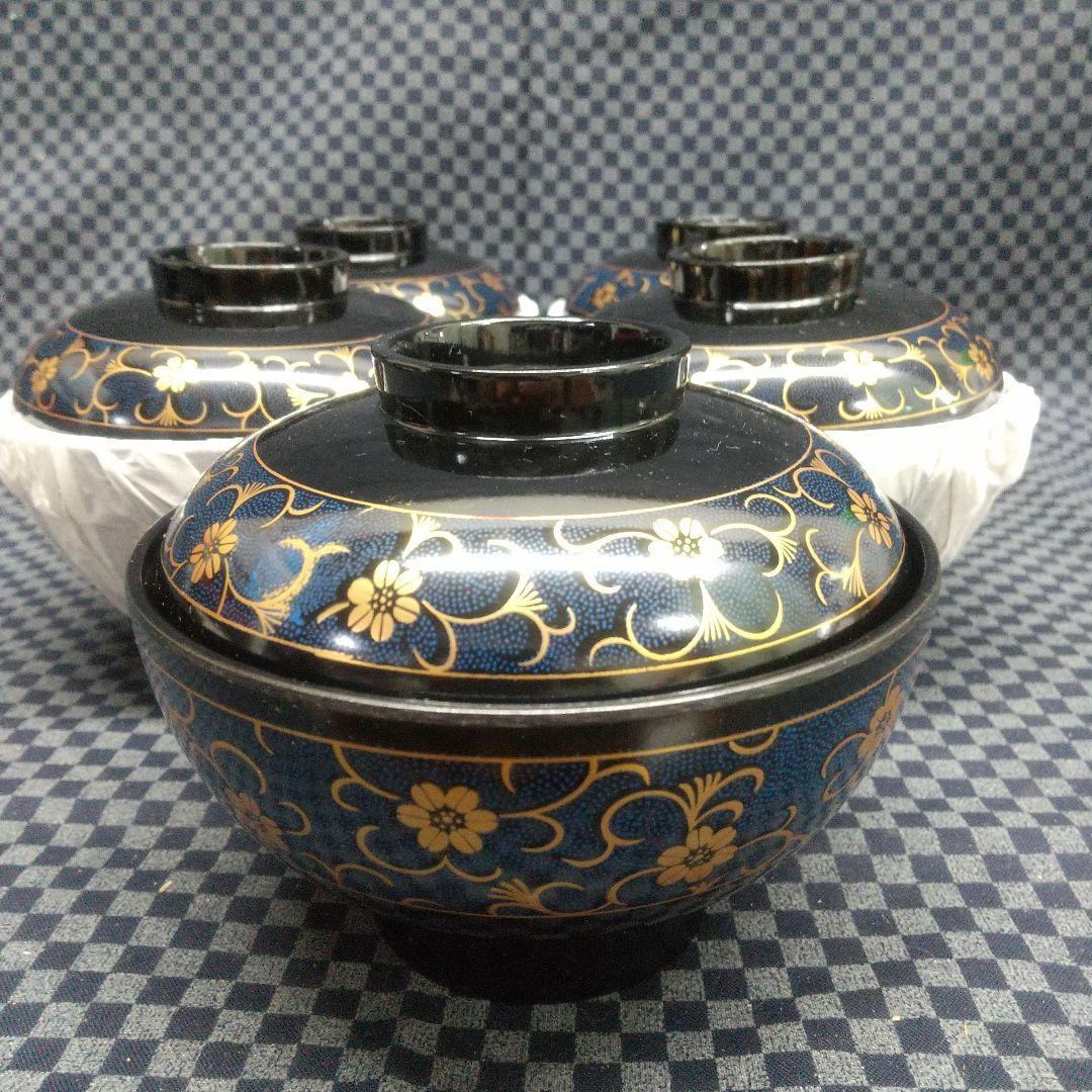 蓋付きお椀 唐草 吸物椀 5客[希少品]