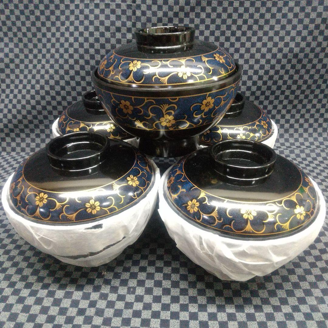 蓋付きお椀 唐草 吸物椀 5客[希少品]