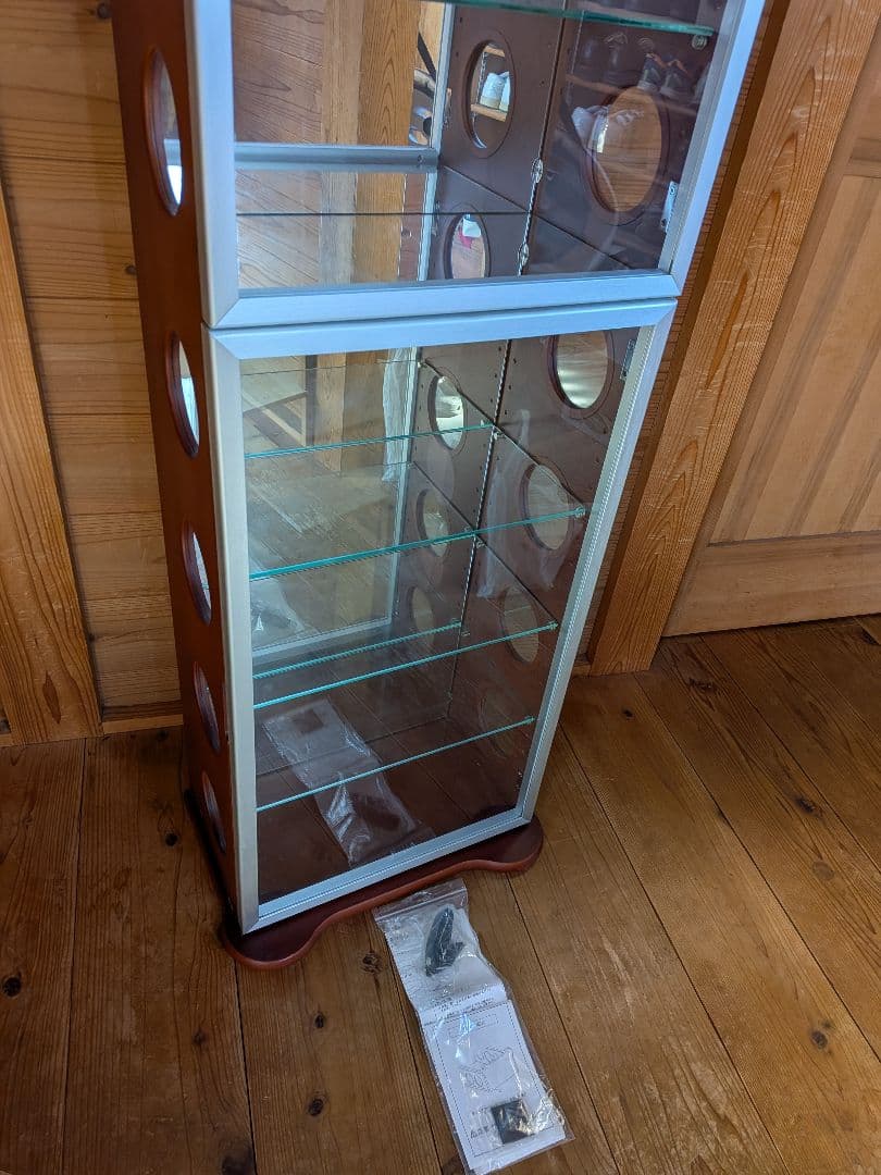 ①カルトーネ 木製 コレクションケース 塩川光明堂 飾り棚 ガラス6枚