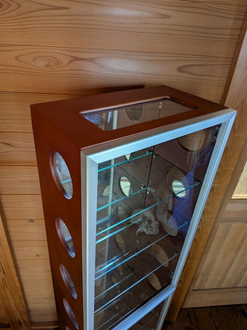 ①カルトーネ 木製 コレクションケース 塩川光明堂 飾り棚 ガラス6枚