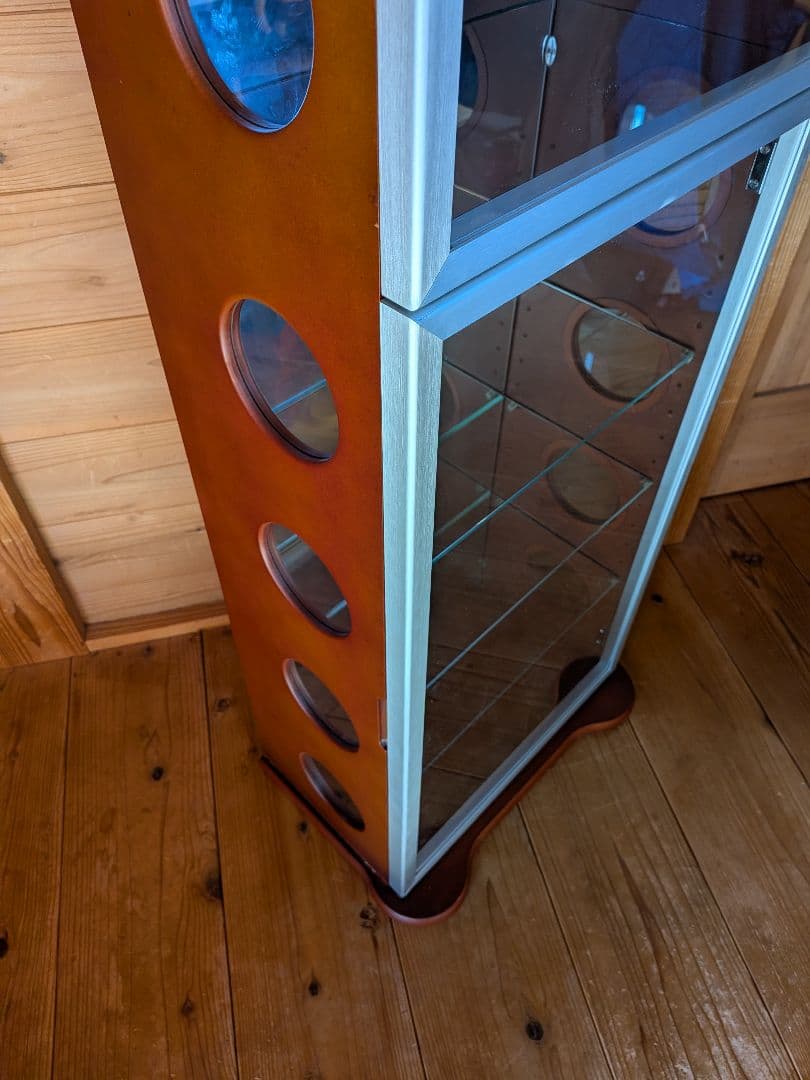 ①カルトーネ 木製 コレクションケース 塩川光明堂 飾り棚 ガラス6枚