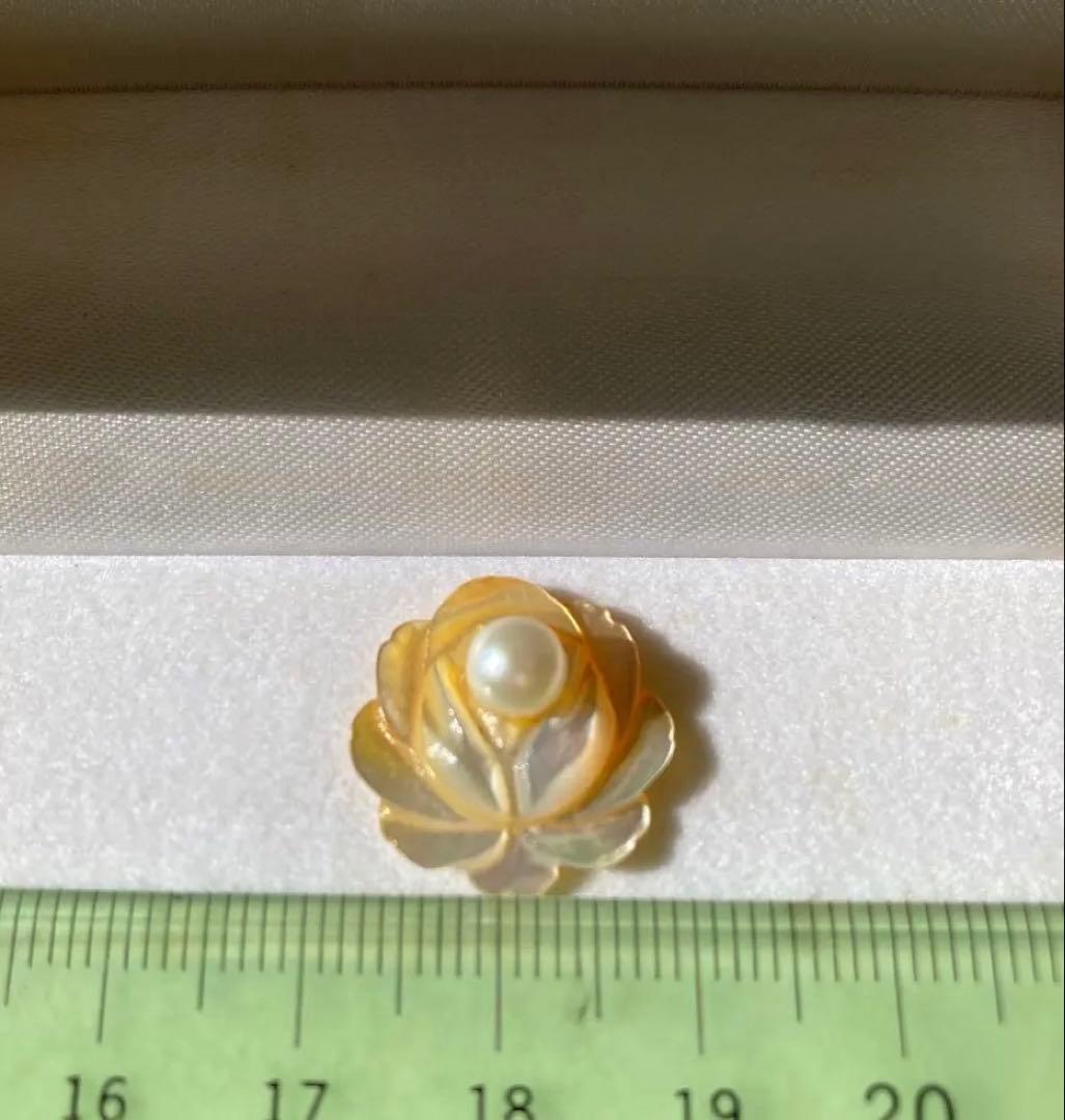 白蝶貝カービング パール付き