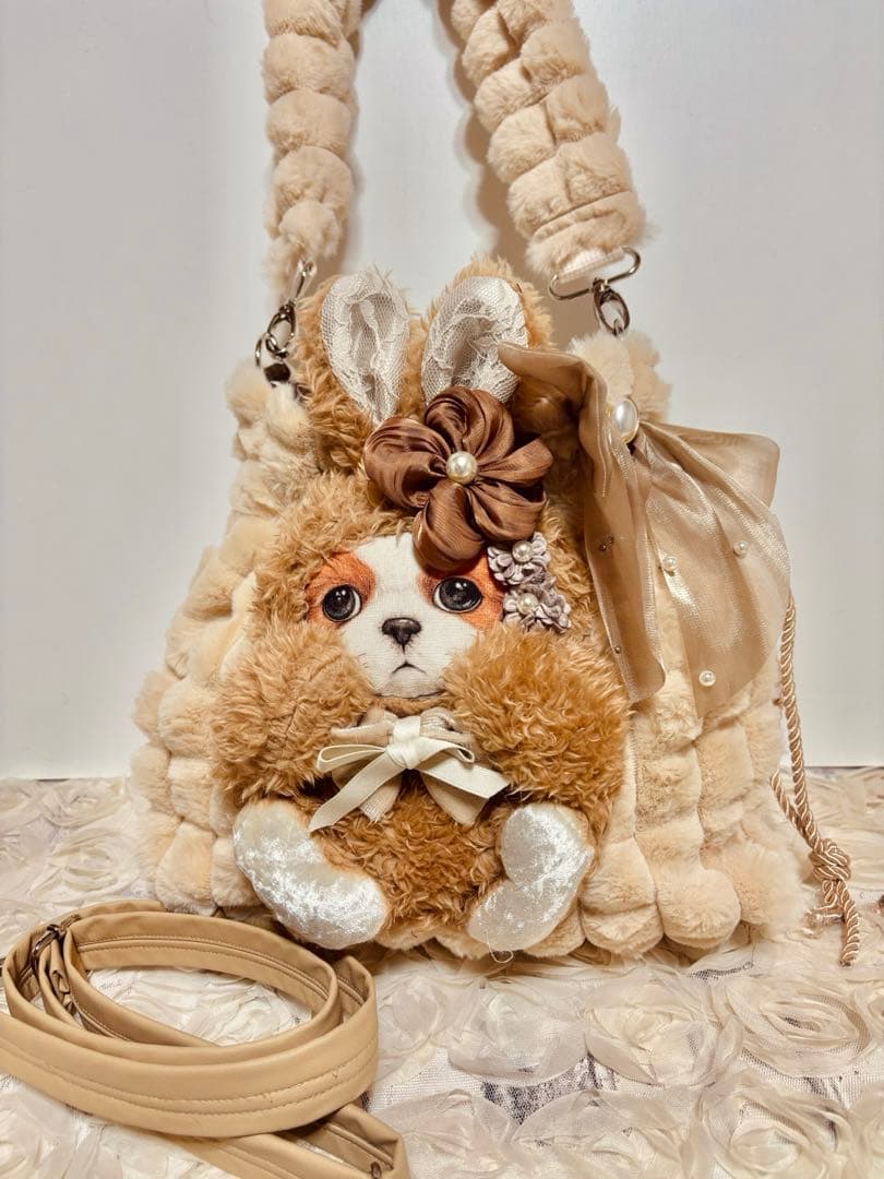 コヤンイサムチョン　巾着バッグ　肩掛けOKショルダー付き　アンコちゃん