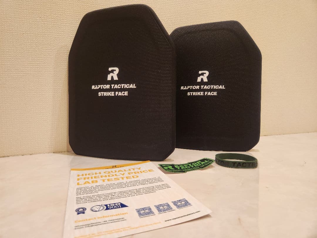 NIJ-ⅢA レベル3a 防弾プレート 前後形状違い2枚セットプレートキャリア