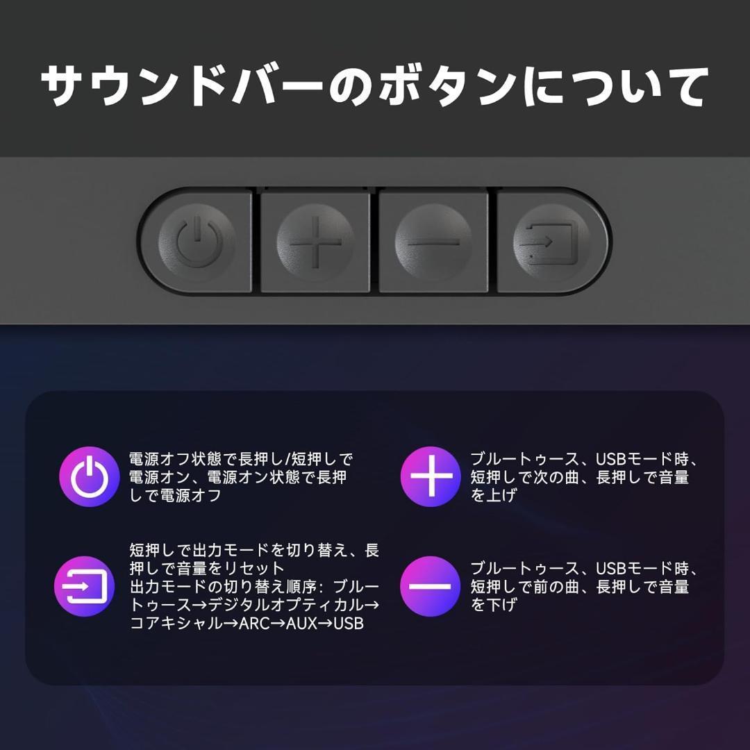 サウンドバー Bluetooth対応 2.0chテレビ用バー型スピーカー