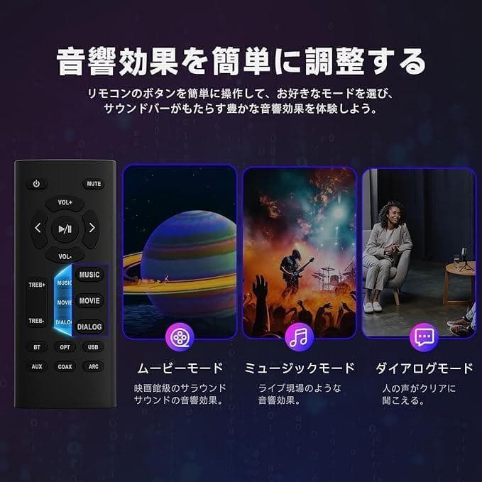 サウンドバー Bluetooth対応 2.0chテレビ用バー型スピーカー