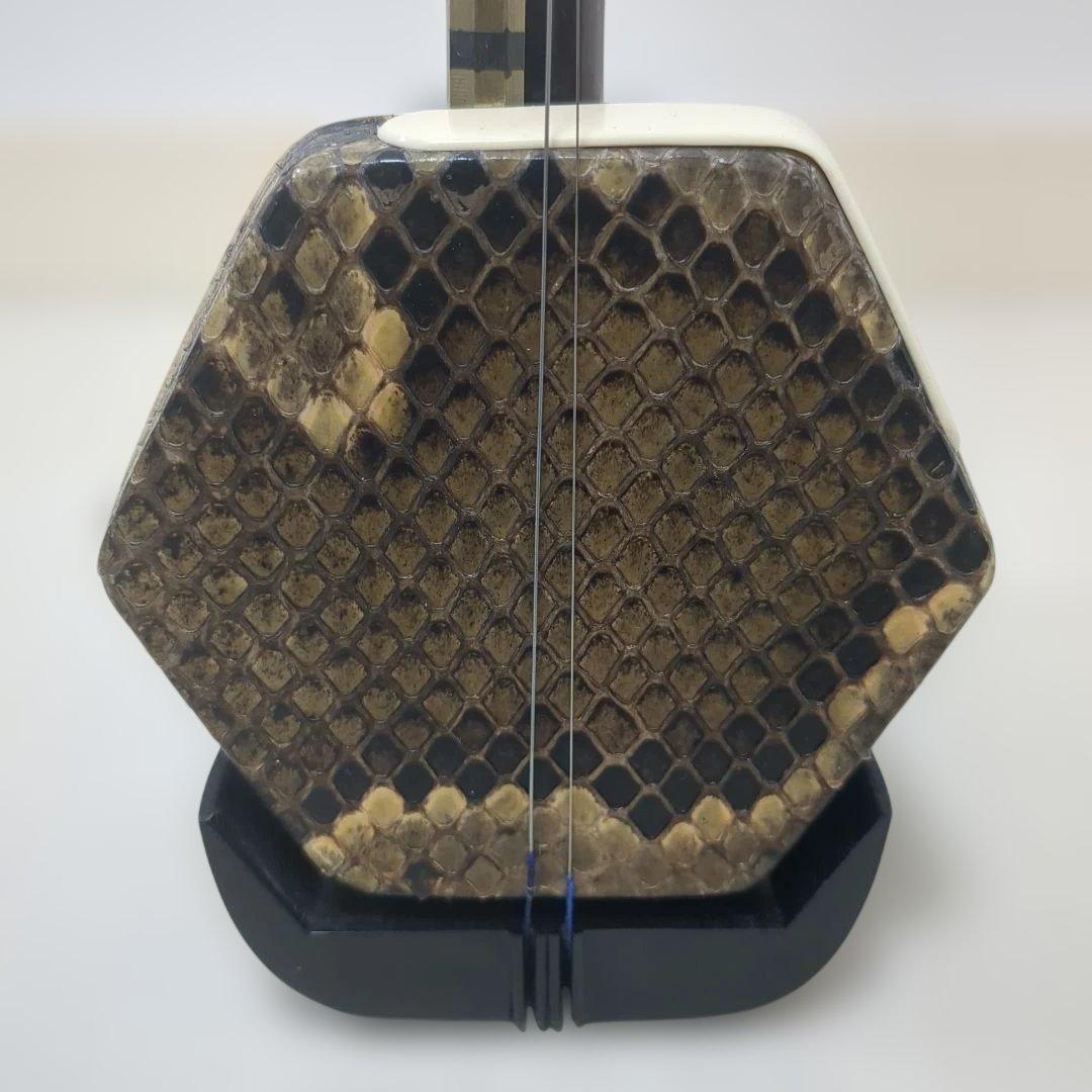 二胡　敦煌牌 上海民族楽器 ケース付き 蛇皮 弦楽器 入門用 六角筒
