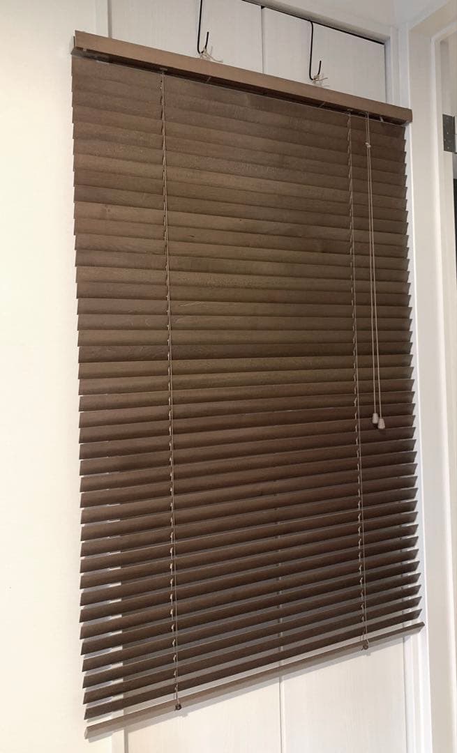 【アキ】木製ウッドブラインド 35mm 2点セット 幅88×138cm