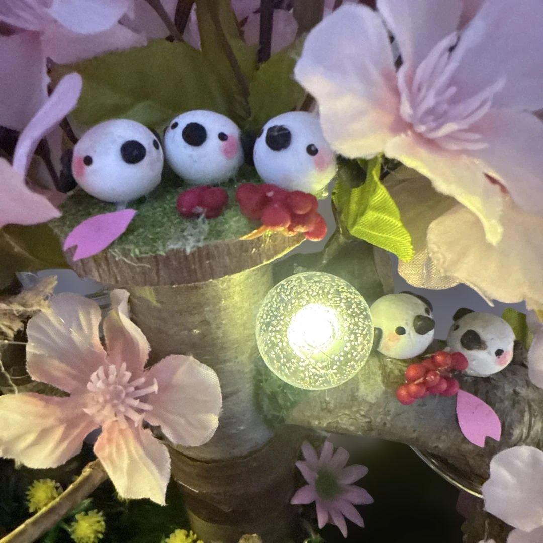 どんぐりアート♡春らんまん皆んなで仲良くお花見BIGオブジェ　一点物♡