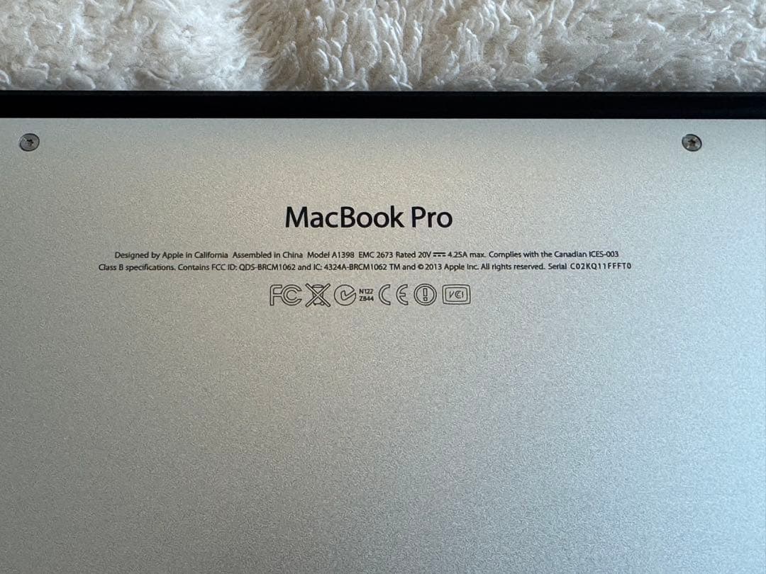 MacBook本体 i7 2013 MacBook Pro 15 Retina 8G 256G