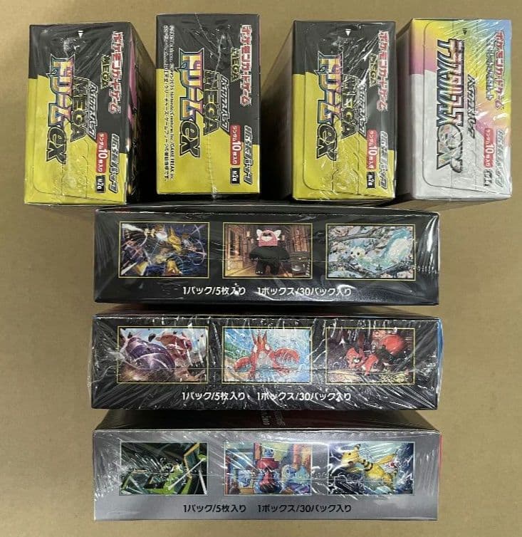 【新品未開封シュリンク有り】 ポケモンカード5種類、計7箱