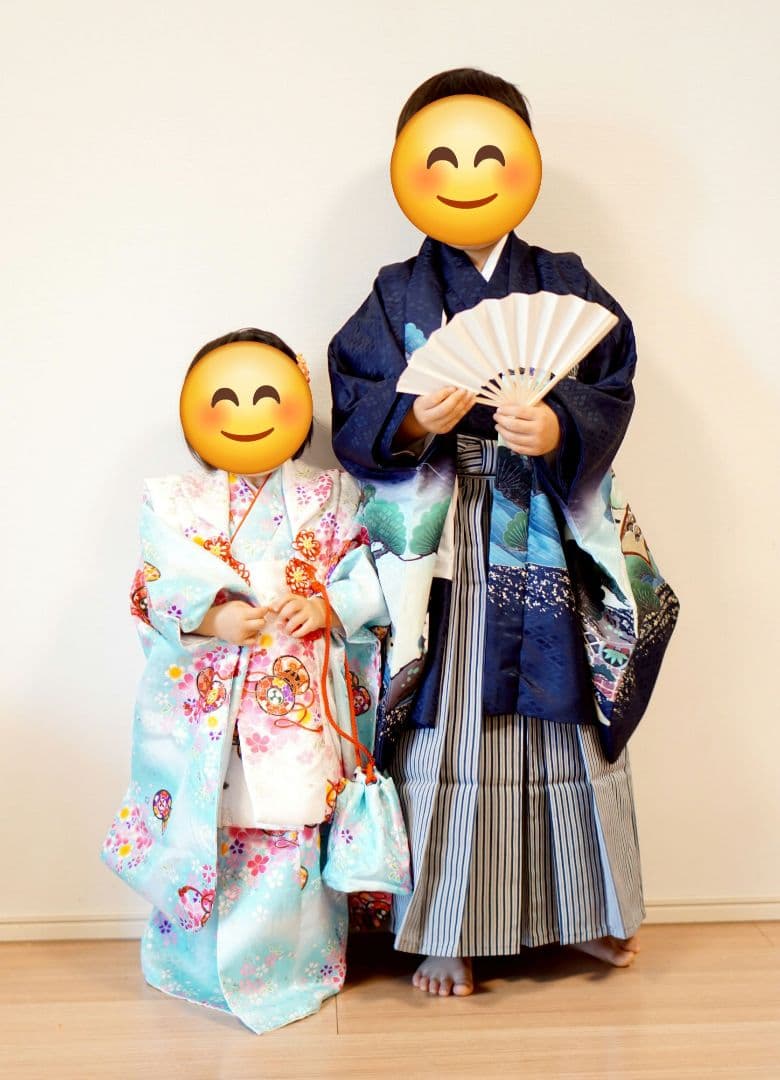 七五三 羽織袴セット 鷹デザイン 5歳 100cm ケース付き