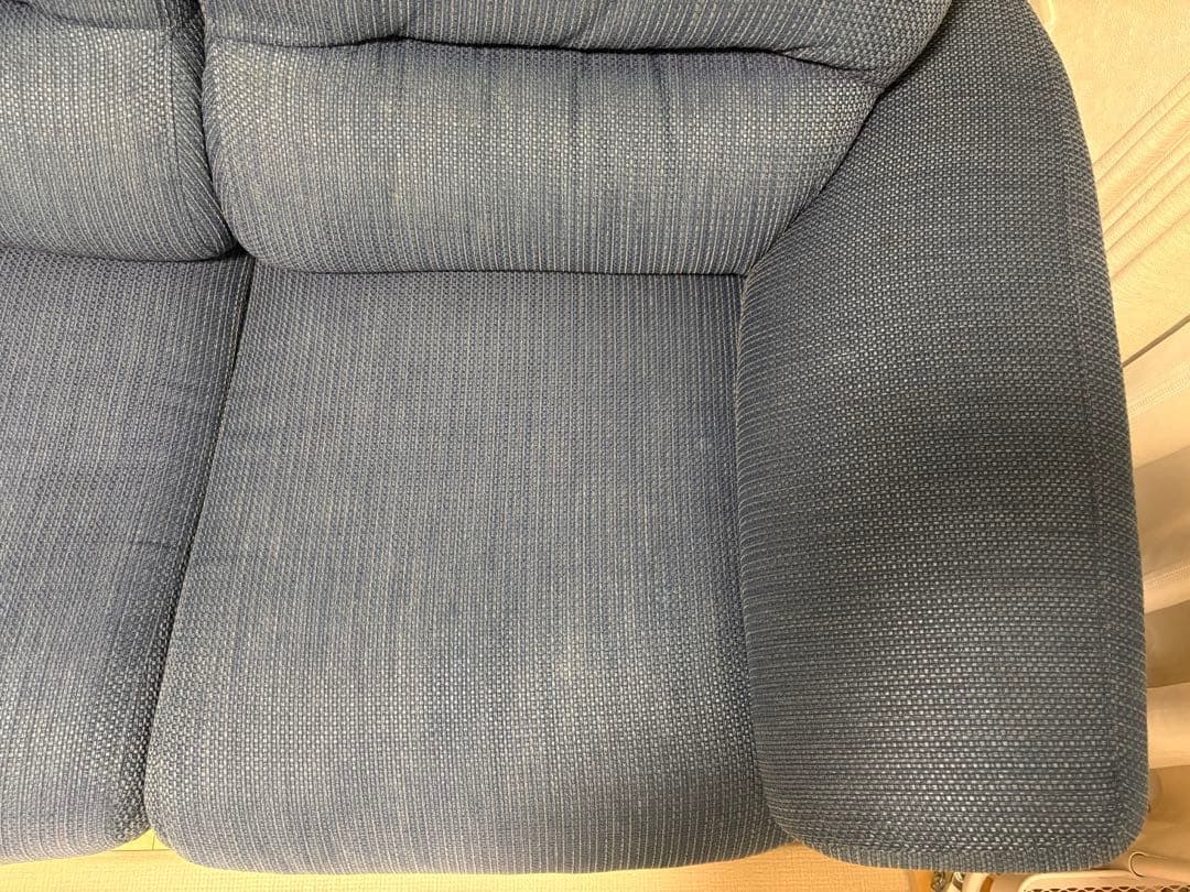 ニトリ 2人掛け 布張りソファ NポケットA12 ブルー 清掃洗濯済 送料込み