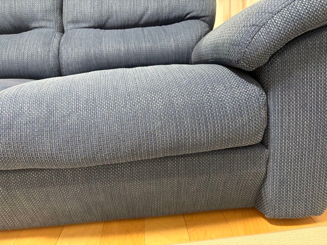 ニトリ 2人掛け 布張りソファ NポケットA12 ブルー 清掃洗濯済 送料込み