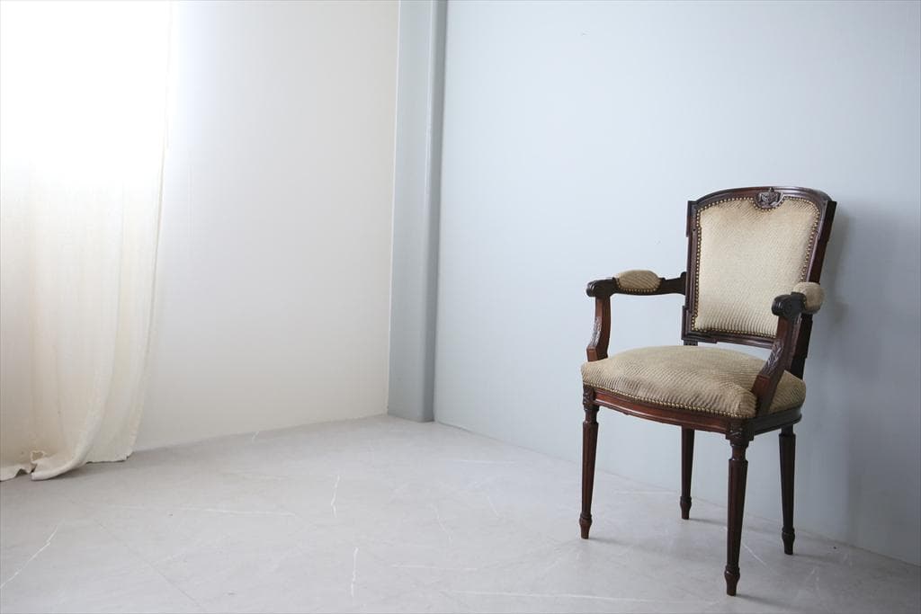 フランスアンティークルイ16世様式アームチェア/サロンイス/肘掛け90-78-1