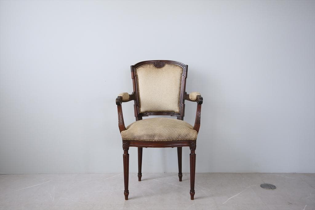フランスアンティークルイ16世様式アームチェア/サロンイス/肘掛け90-78-1