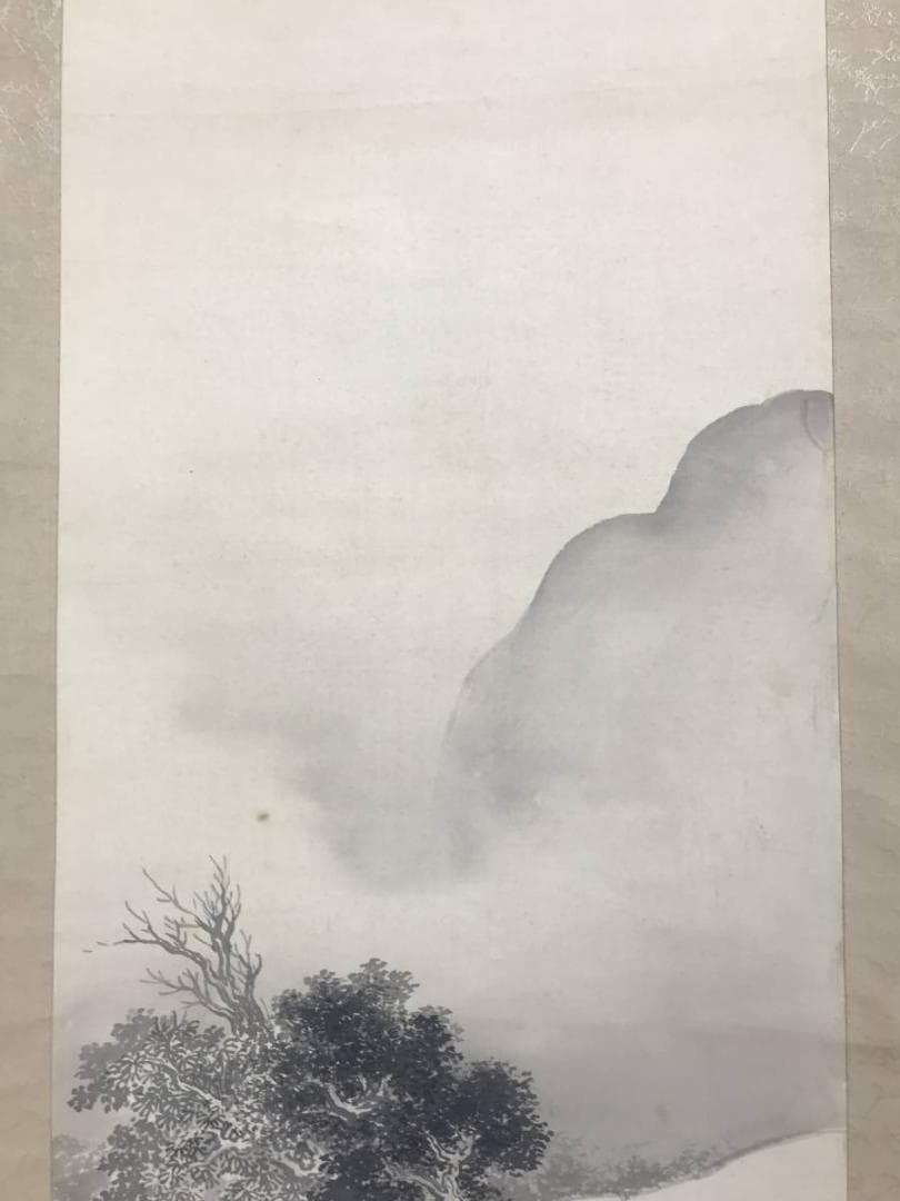 真作/泉江波/高士山水図/山水図/人物図/掛軸/名家伝来/AE-170