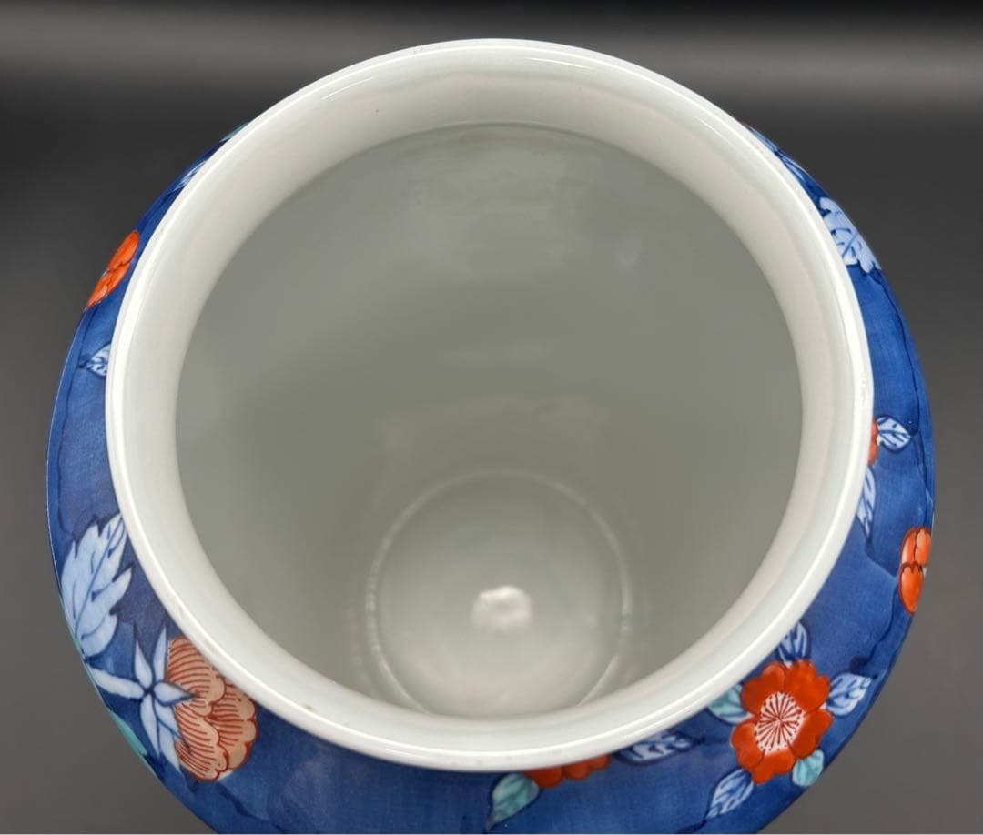 有田焼　花舟作　色鍋島　昭和ビンテージ　牡丹　御所車　花瓶　花器　花生　豪華