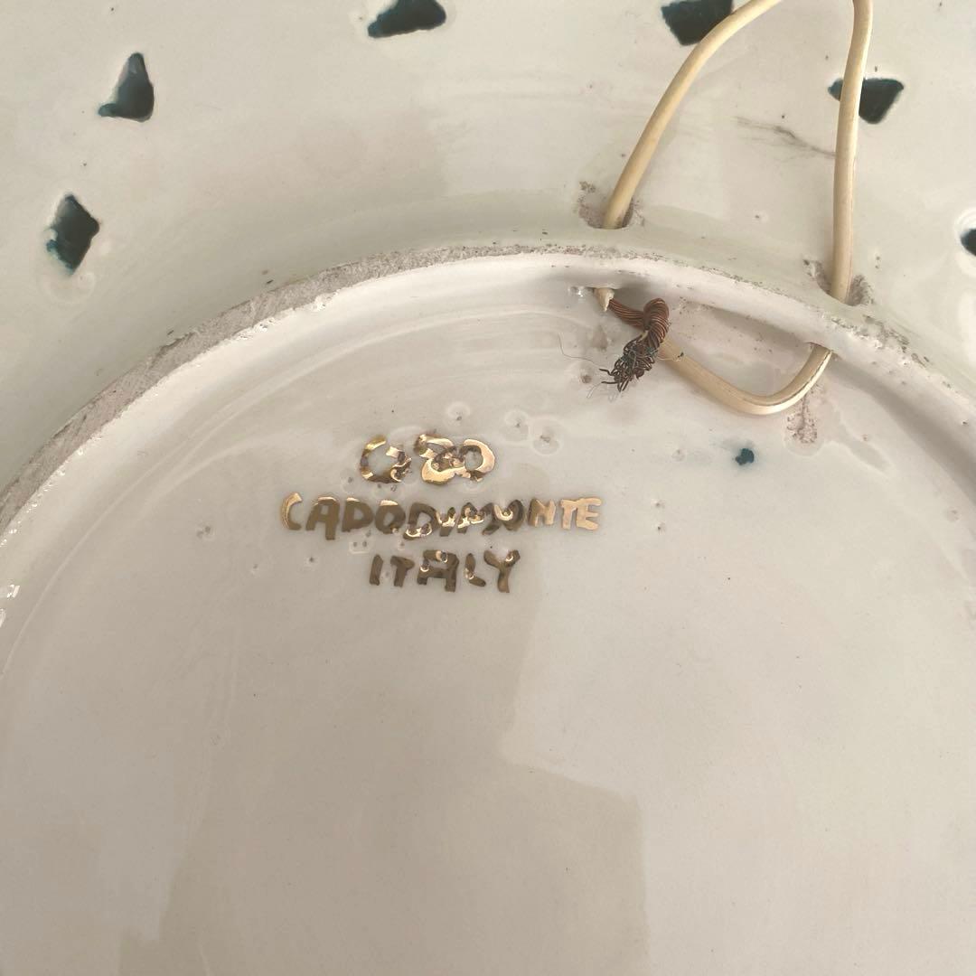 CAPODIMONTE イタリア製 陶器 飾り皿 天使　エンボス装飾アンティーク