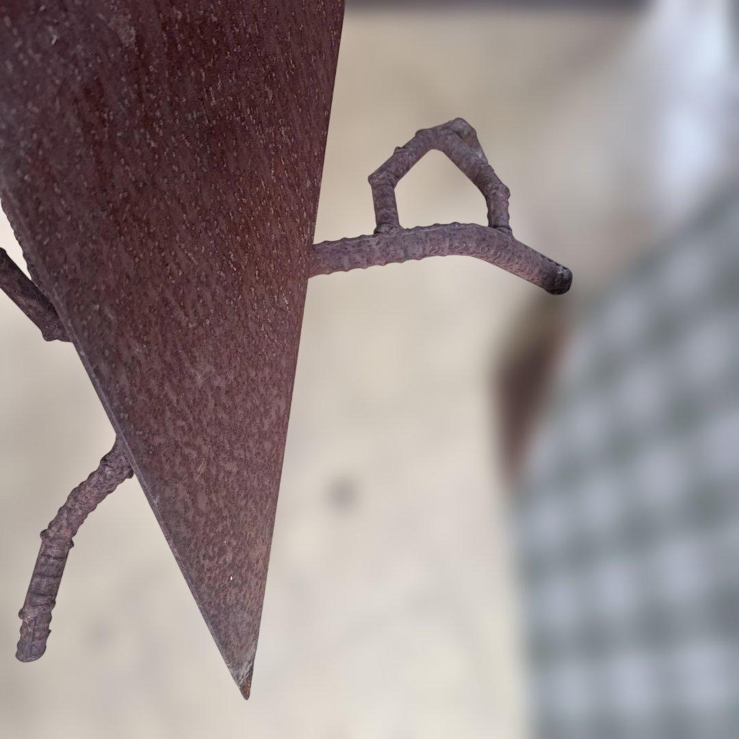 金属製抽象置物 石オーナメント付き