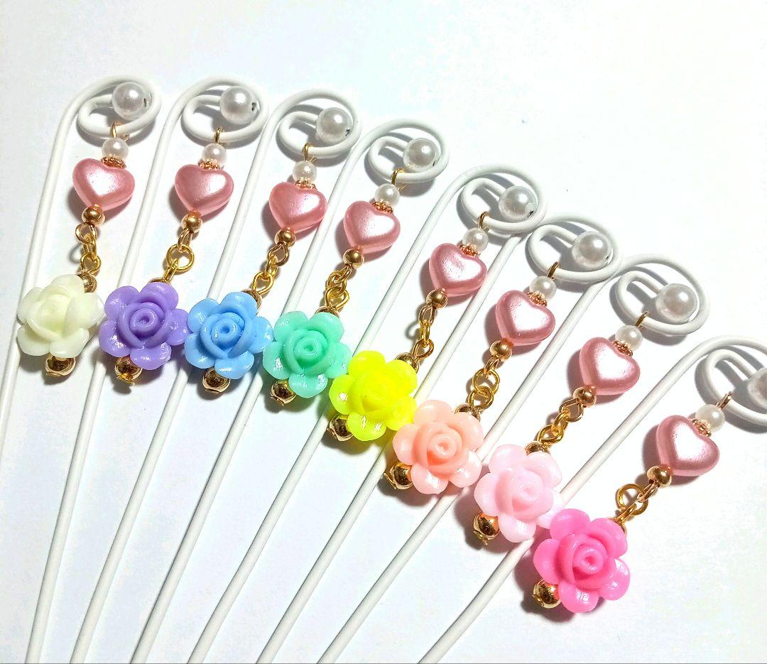 ガーデンピック☆ゆらゆらピック☆カラフルお花と雫☆7本☆ガーデニング雑貨☆多肉❺