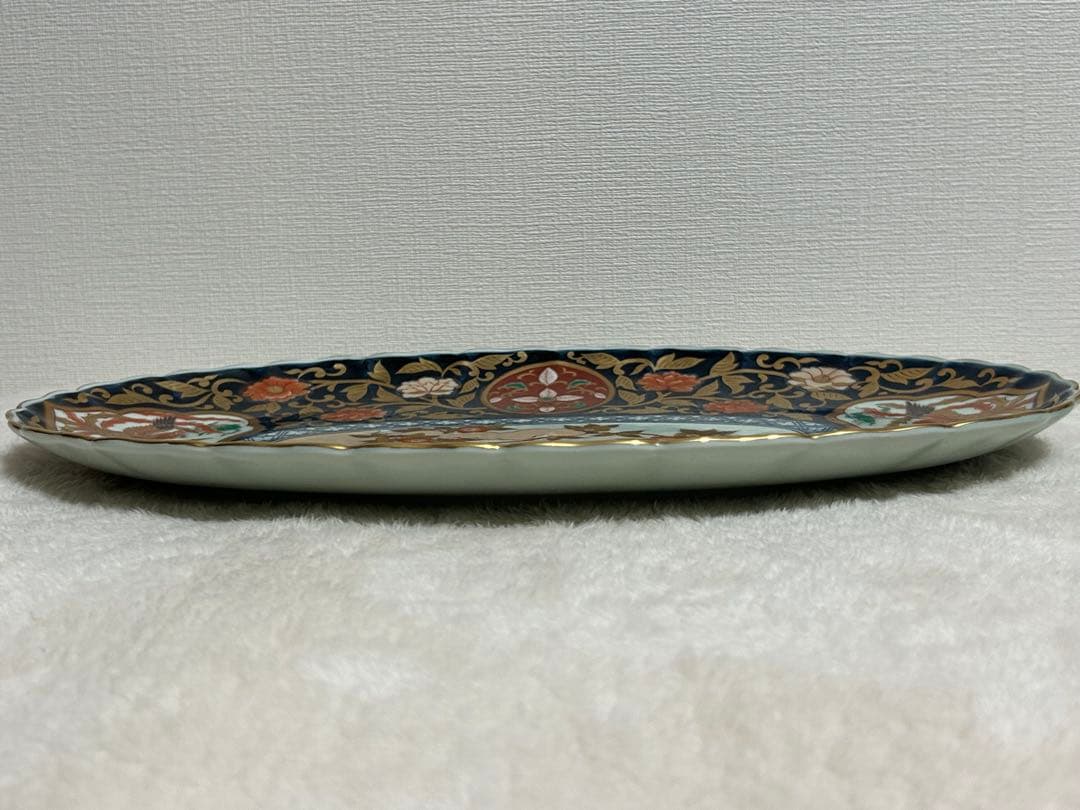 林九郎窯　金彩　楕円　大皿