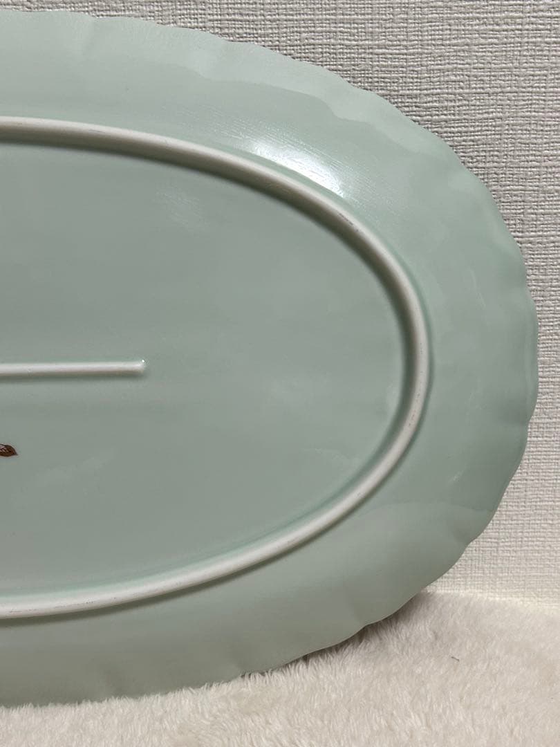 林九郎窯　金彩　楕円　大皿