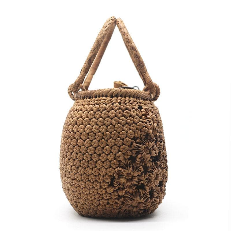 ✨希少美品✨山葡萄 かごバッグ 花結び編み 桜 六角花結び編み 手提げ 内布付き