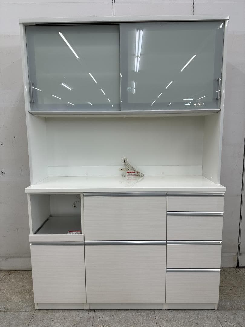 KEYUCA　食器棚　カリノ　フローラⅢ　ホワイト