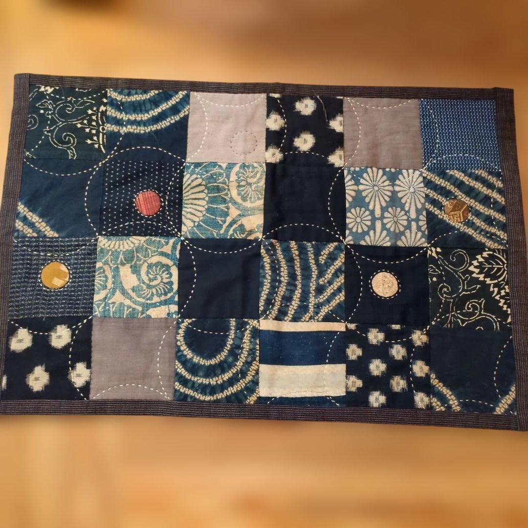 古布　ハンドメイド　キルトマット