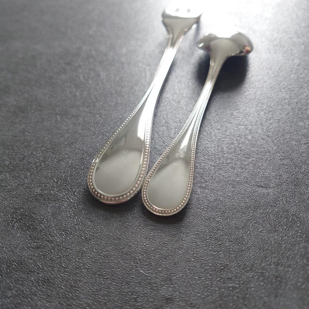 美品 クリストフル パール ケーキフォーク コーヒースプーン 2点