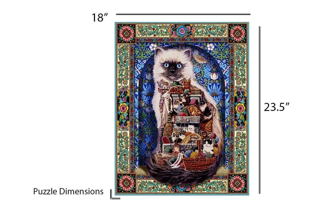 猫のアートジグソーパズル 18x23.5インチ 500ピース