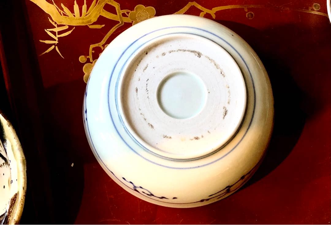 ◆308◆伝統美! アンティーク 伊万里　江戸期　蛇の目高台　小鉢　約15cm