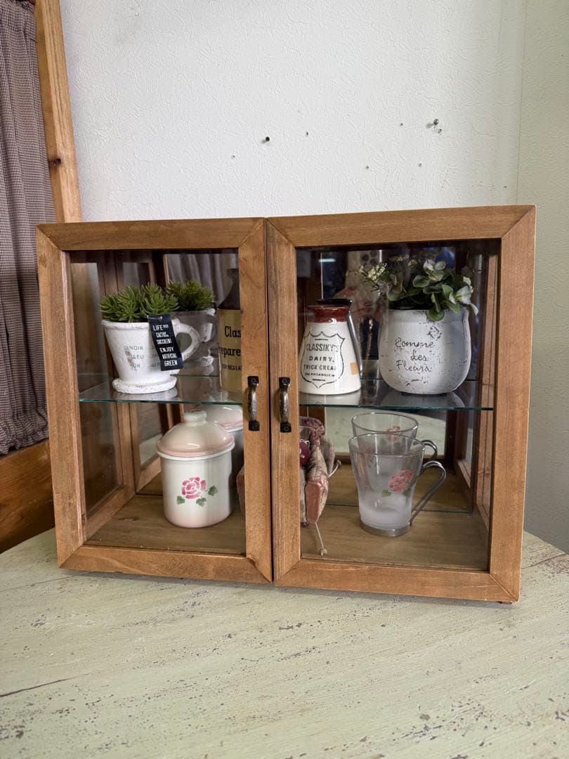 コベントガーデン ラスティダブルドアショーケース 背面ミラーコレクションBOX