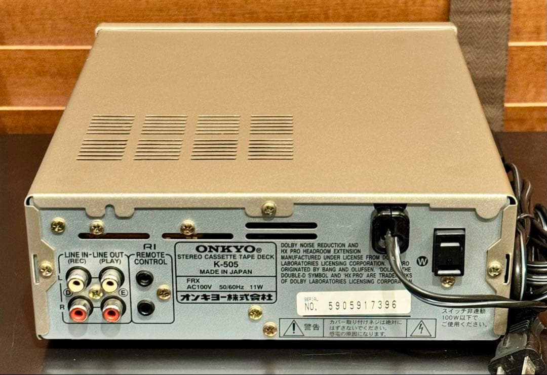 格安美品！整備済動作品 オンキョーOnkyo K-505 カセットデッキ送料込み