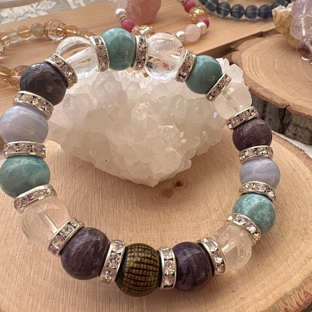 般若心経入りヒーリングストーンブレスレット