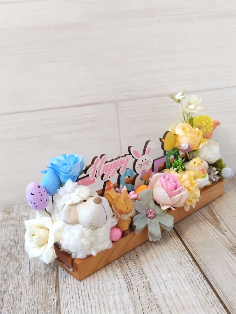 ハンドメイド2026イースター壁掛けアレンジオブジェNo104