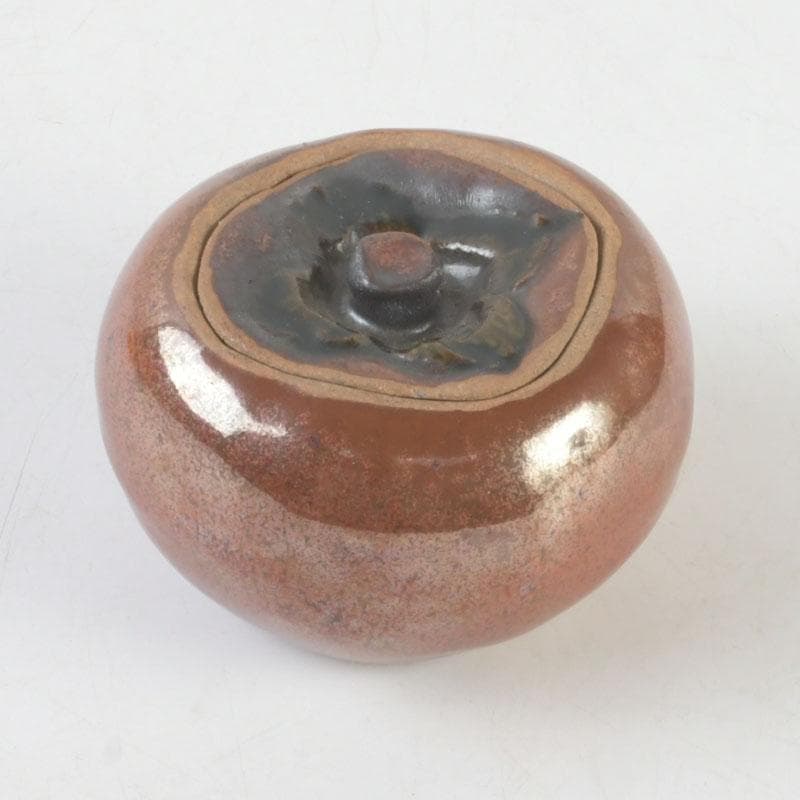 茶道具　柿　香合　共箱　V　9670
