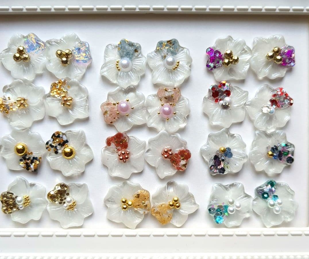 ニュアンスフラワー❇️オーダー専用❇️　カボション　パーツ　レジン