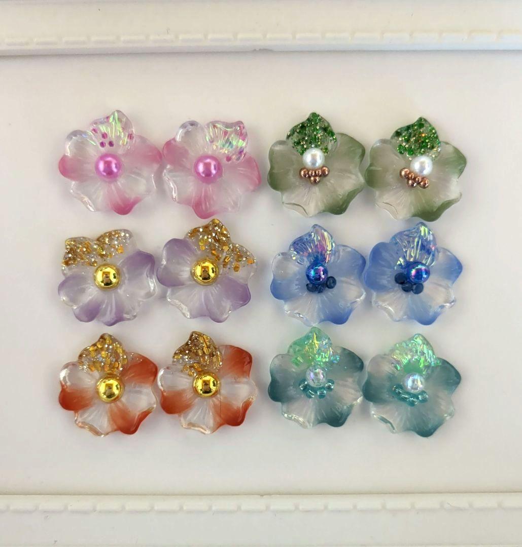 ニュアンスフラワー❇️オーダー専用❇️　カボション　パーツ　レジン