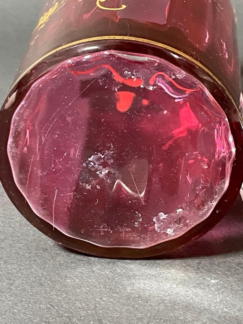 オールドバカラ金彩赤硝子大型香水瓶　希少