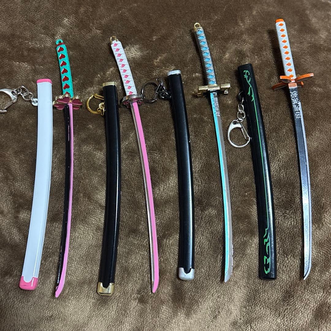 鬼滅の刃 キャラモデル 日輪刀キーホルダーフィギュア 4点セット②